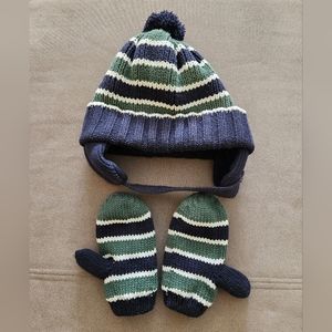 The Children’s Place Pom Pom Beanie With Earflaps and Mitten Set - 18-24M